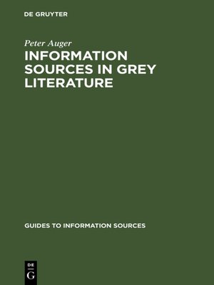 cover image of Information Sources in Grey Literature